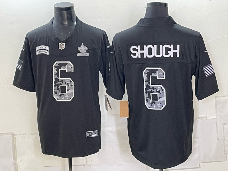 Men 2026 New Orleans Saints #6 Shough black Limited NFL Jersey 1005001